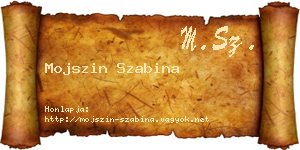 Mojszin Szabina névjegykártya