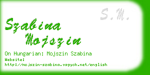 szabina mojszin business card